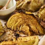 curry roasted cabbage on a sheet pan