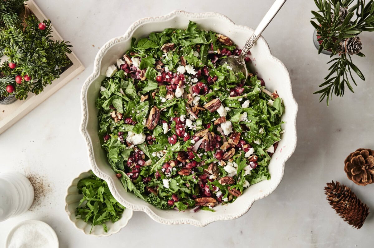 Kale salad overhead shot 