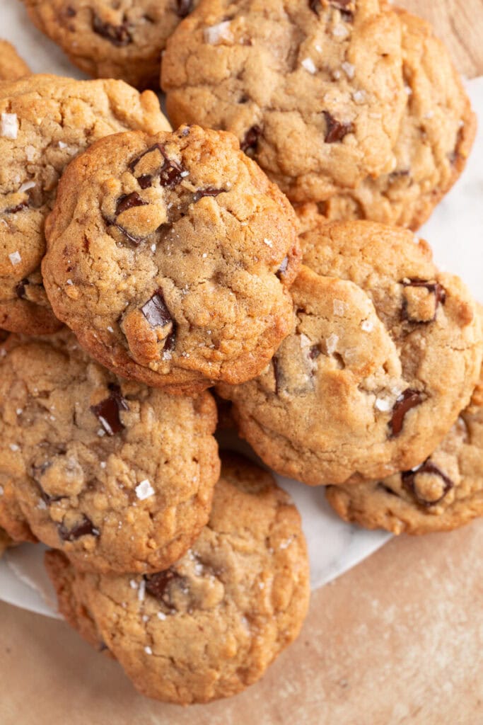 Chocolate chip cookies on a plate