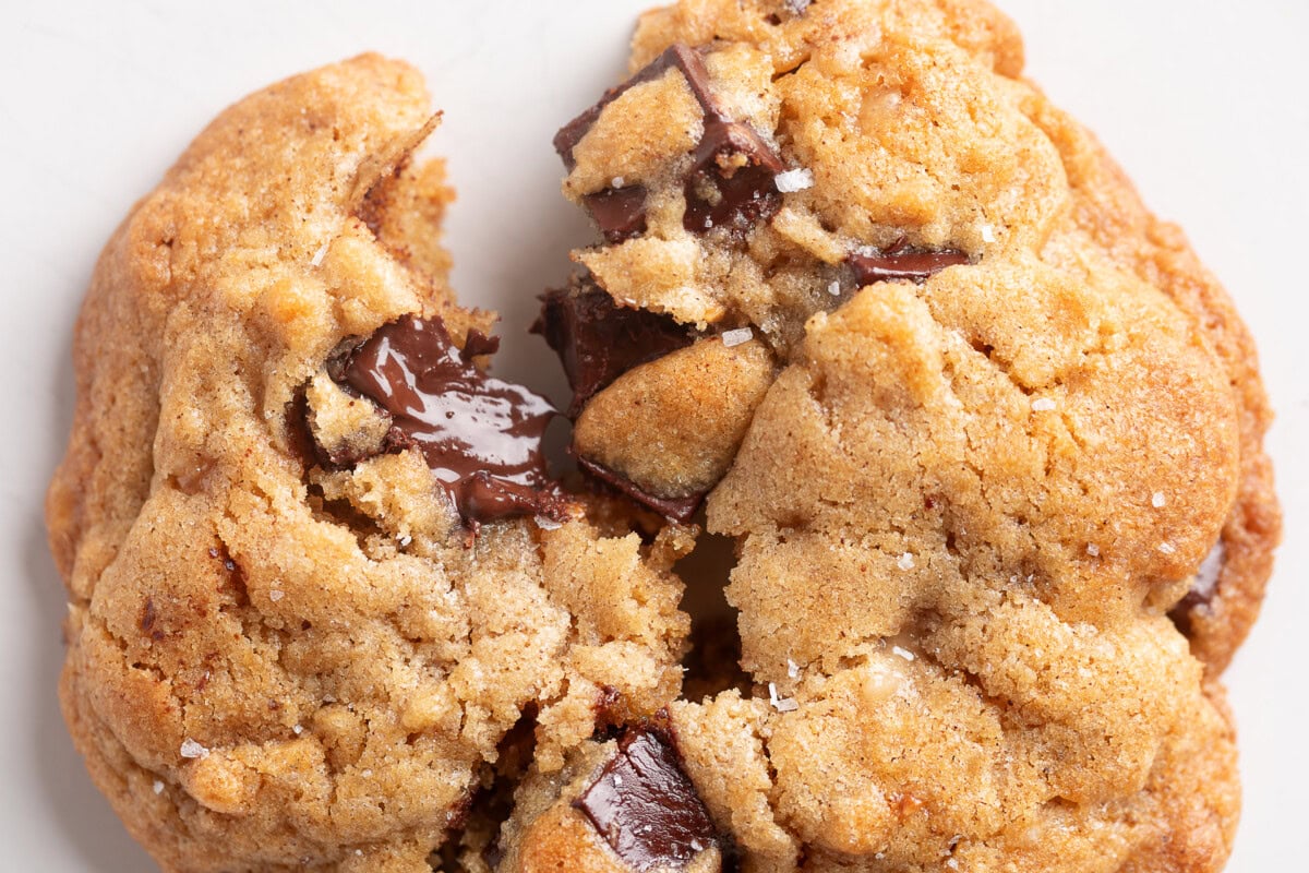 Brown Butter Toffee Chocolate Chunk Cookie on plate