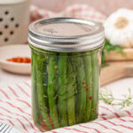 Dilly beans in sealed jar