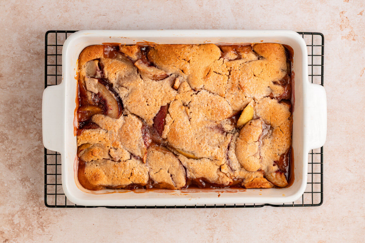 Baked nectarine cobbler 