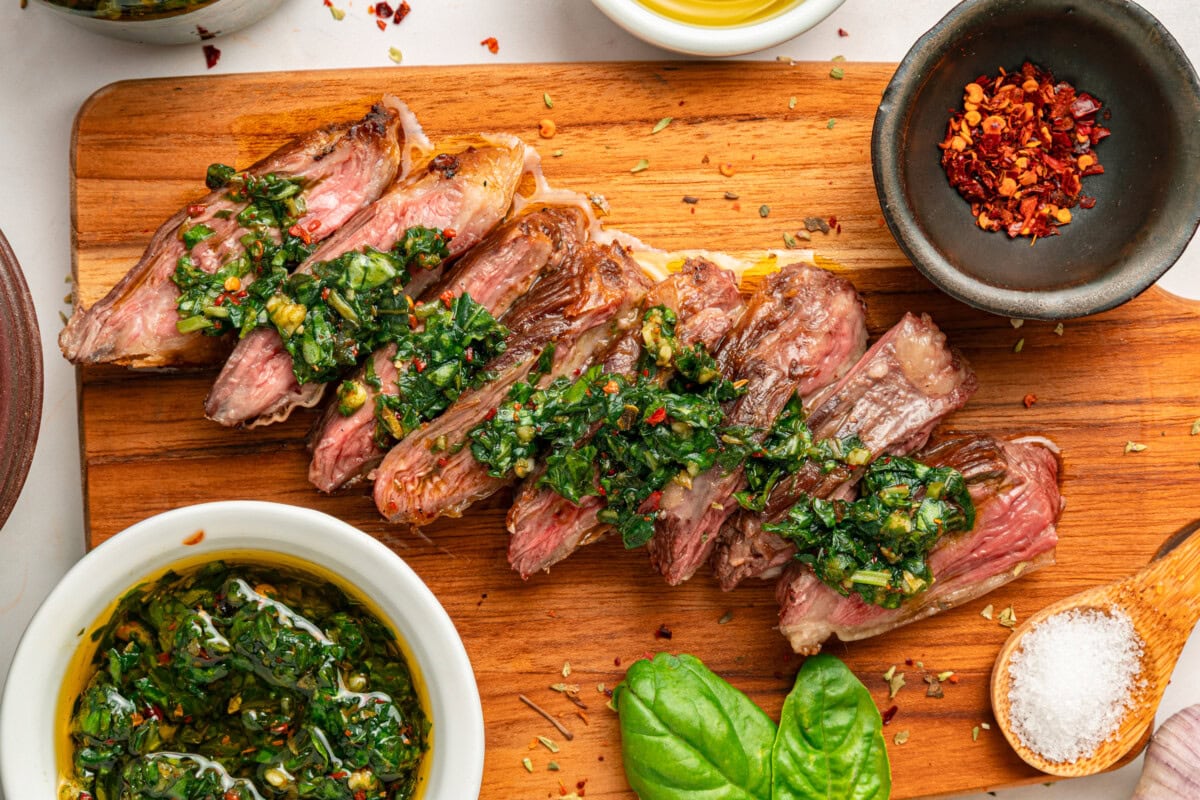 chimichurri on steak