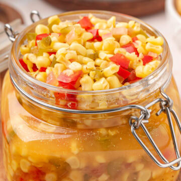 corn relish in jar