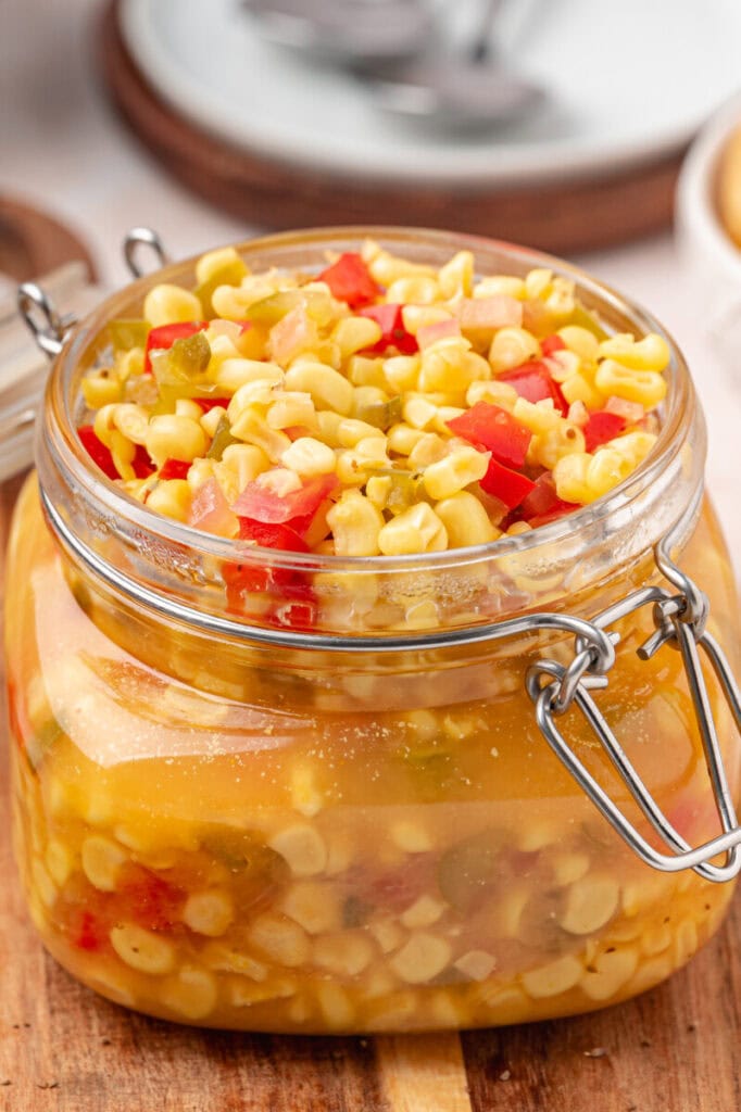 corn relish in jar