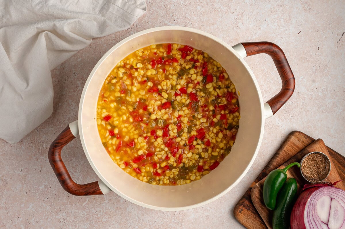 corn relish in pot 