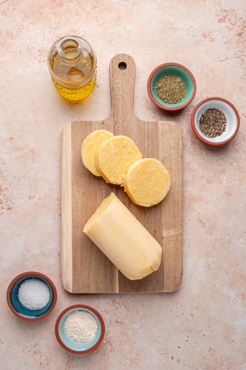 ingredients for polenta croutons